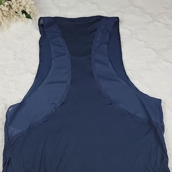 NIKE Dri-Fit‎ Tank Top Women's XS Navy Side Tie Asymmetrical - Picture 5 of 6